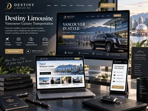 Destiny Limousine responsive website design presentation